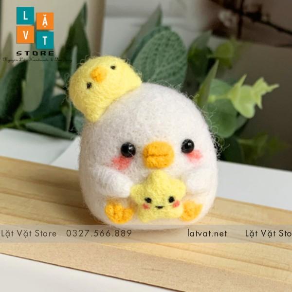 Bộ kit len chọc Biệt Đội Gà Con nhỏ nhắn - dễ thương - Needle felting chicken cho người mới bắt đầu- móc khoá từ len