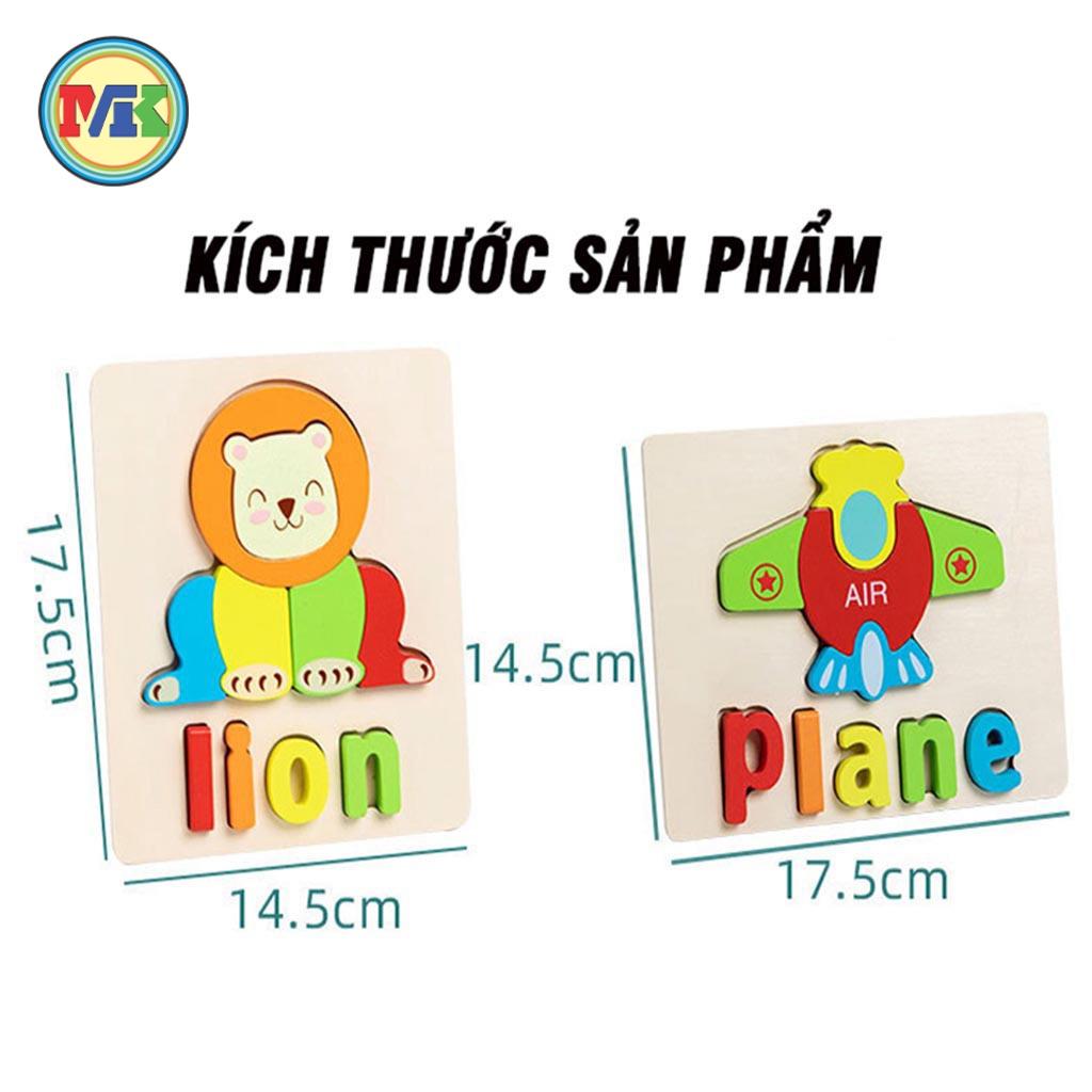 Đồ Chơi Xếp Hình, Lắp Ráp Tranh Ghép Gỗ 3D Nhiều Hình Ngộ Nghĩnh - Phát Triển Trí Tuệ Cho Bé