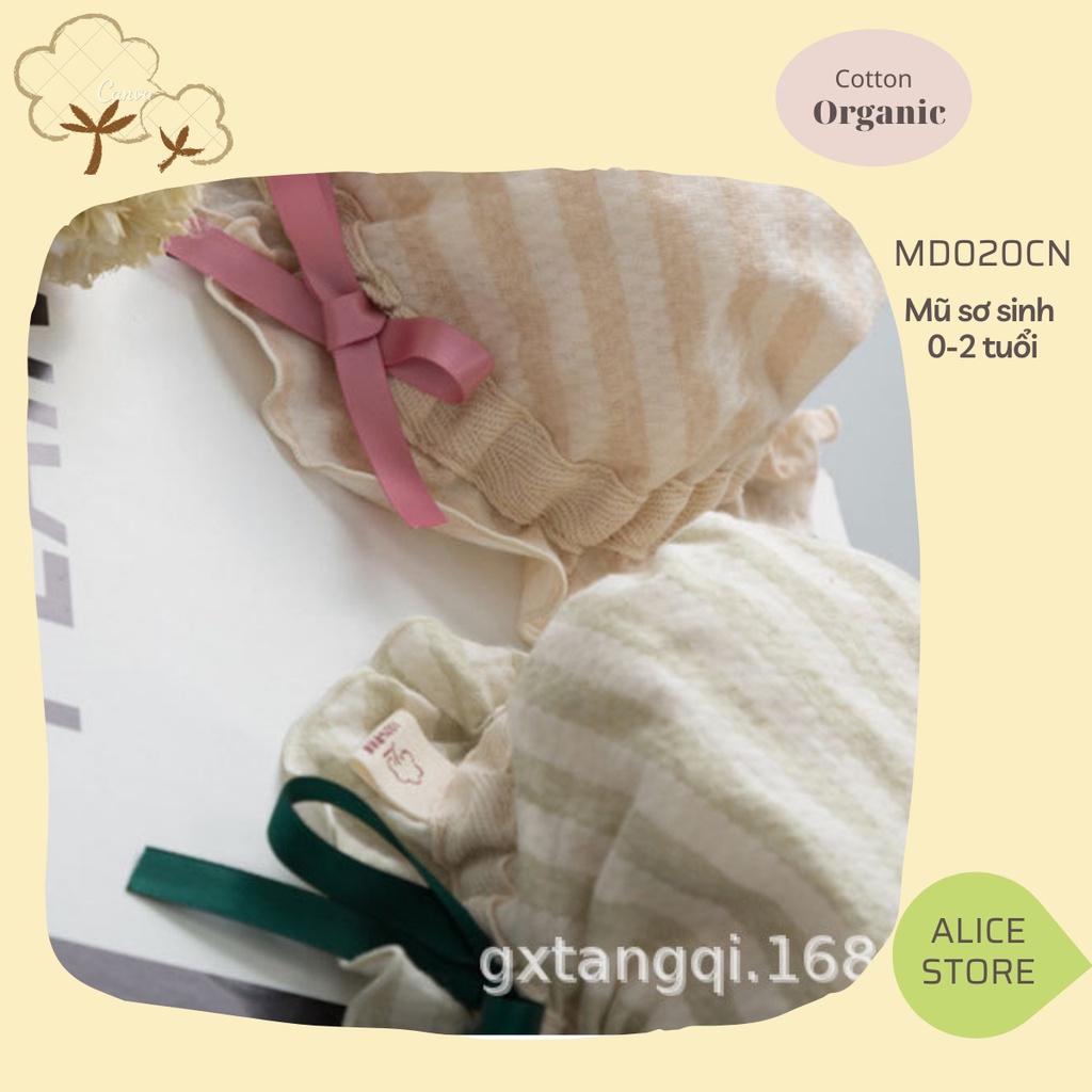 Mũ cho bé gái 0-1 tuổi mũ beanie trùm đầu 100% COTTON HỮU CƠ TỰ NHIÊN ORGANIC cực kỳ xinh xắn