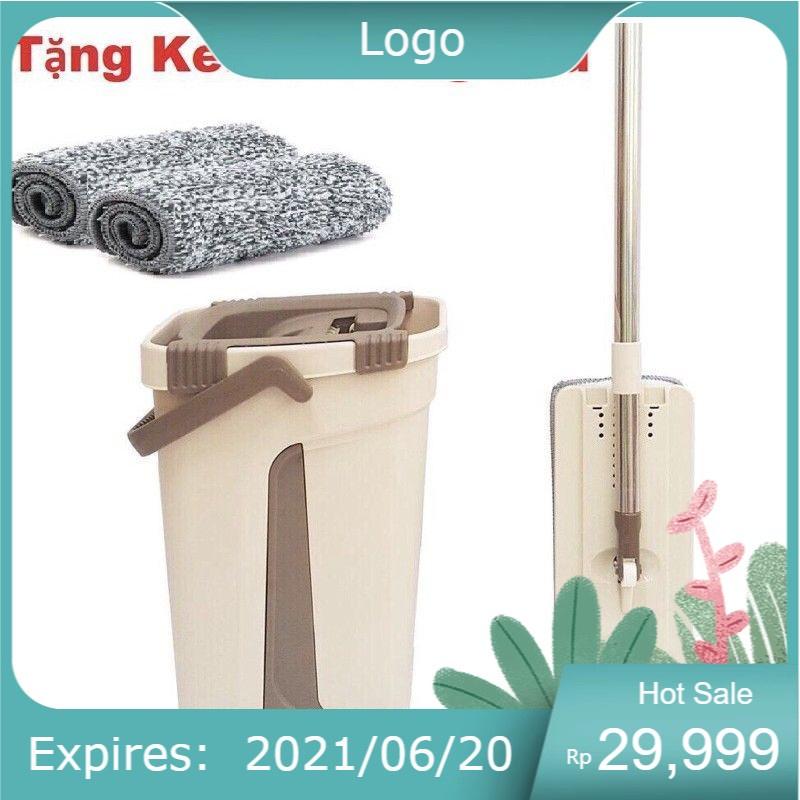 Bộ Cây Lau Nhà, Chổi Lau Nhà Tự Vắt Thông Minh 360 Độ Cao Cấp Tặng Kèm 2 Bông Lau