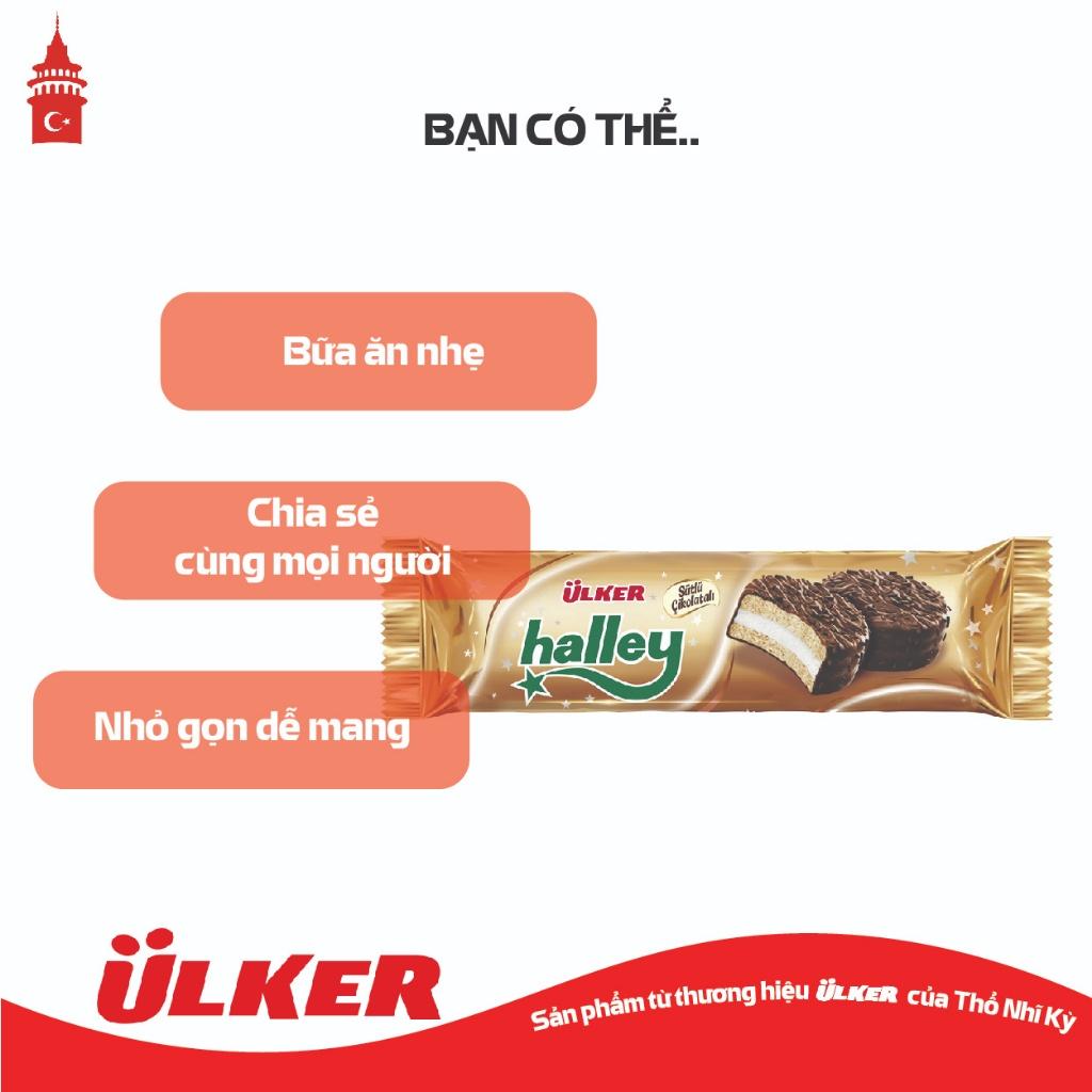 Bánh xốp kẹp marshmallow ULKER HALLEY bọc sô cô la 66g