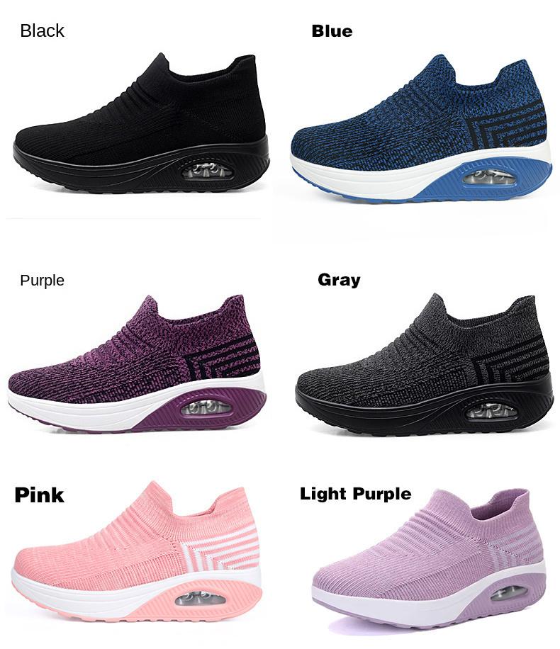 Giày Tennis Nữ Thoáng Khí 5CM Tăng Chiều Cao Giày Thể Thao Đệm Không Khí Nữ Đi Mút Giày Đáy Dày Các Nền Tảng Color: Black Tennis Shoes Shoe Size: 6