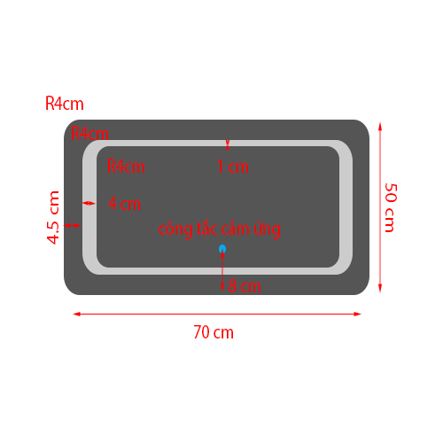 Gương đèn led phòng tắm GNT01 - đèn trắng