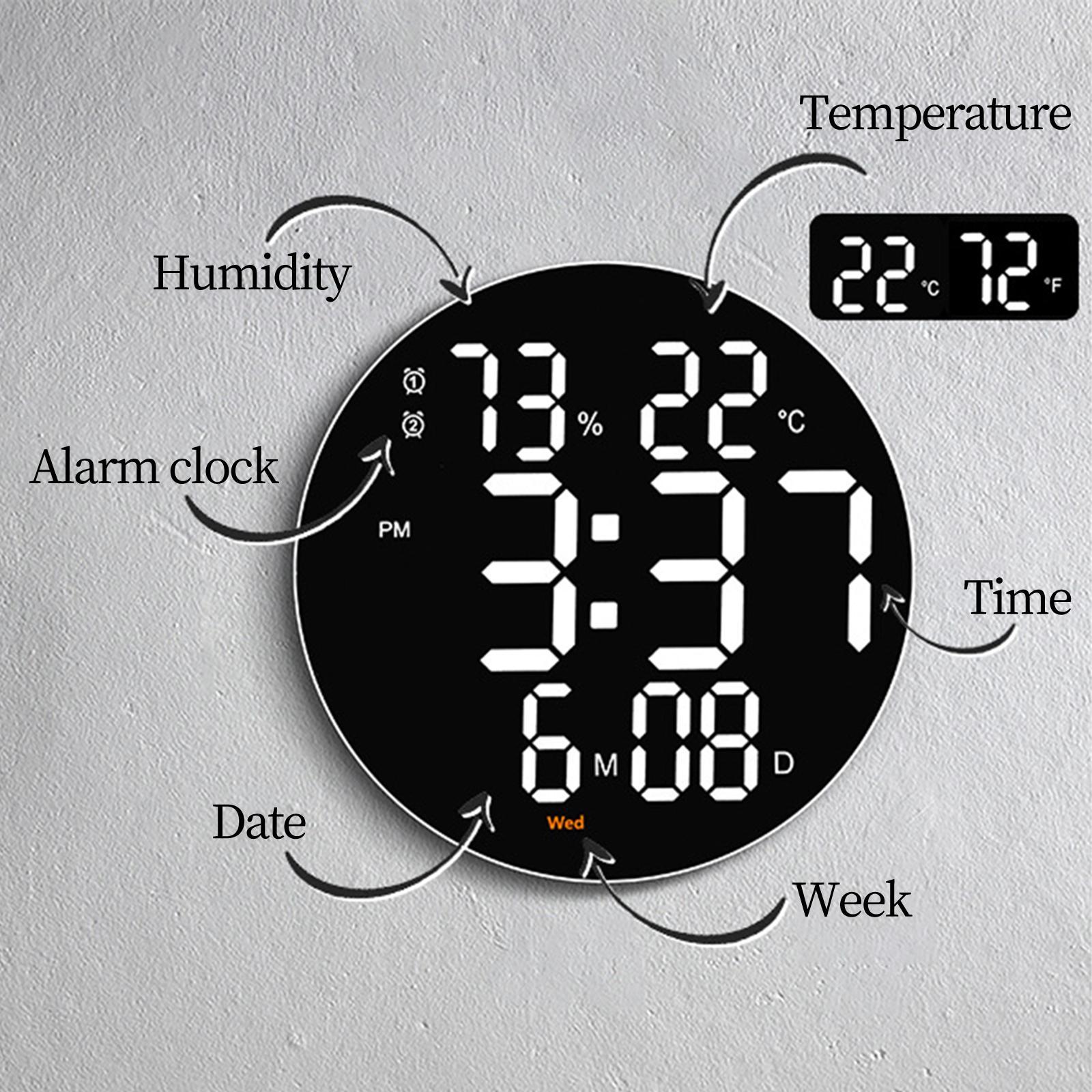 Wall Clock USB Powered Clock Digital Clock for Living Room
