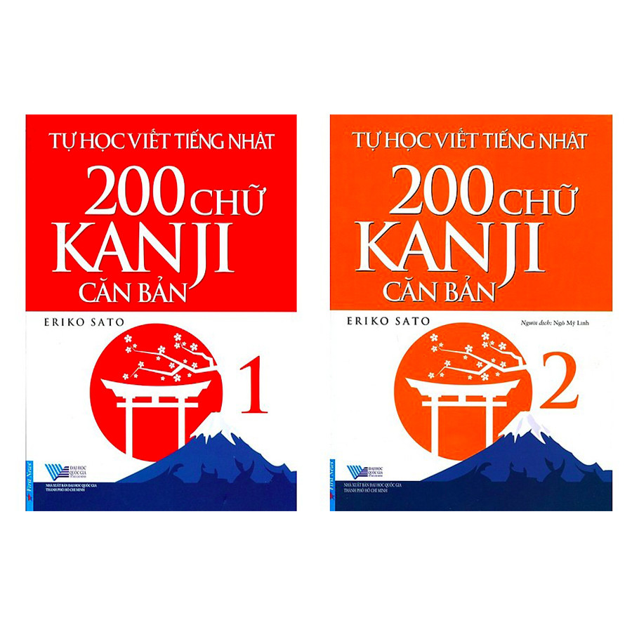 Combo sách Tự Học Viết Tiếng Nhật - 200 Chữ Kanji Căn Bản Tâp 1 và 2