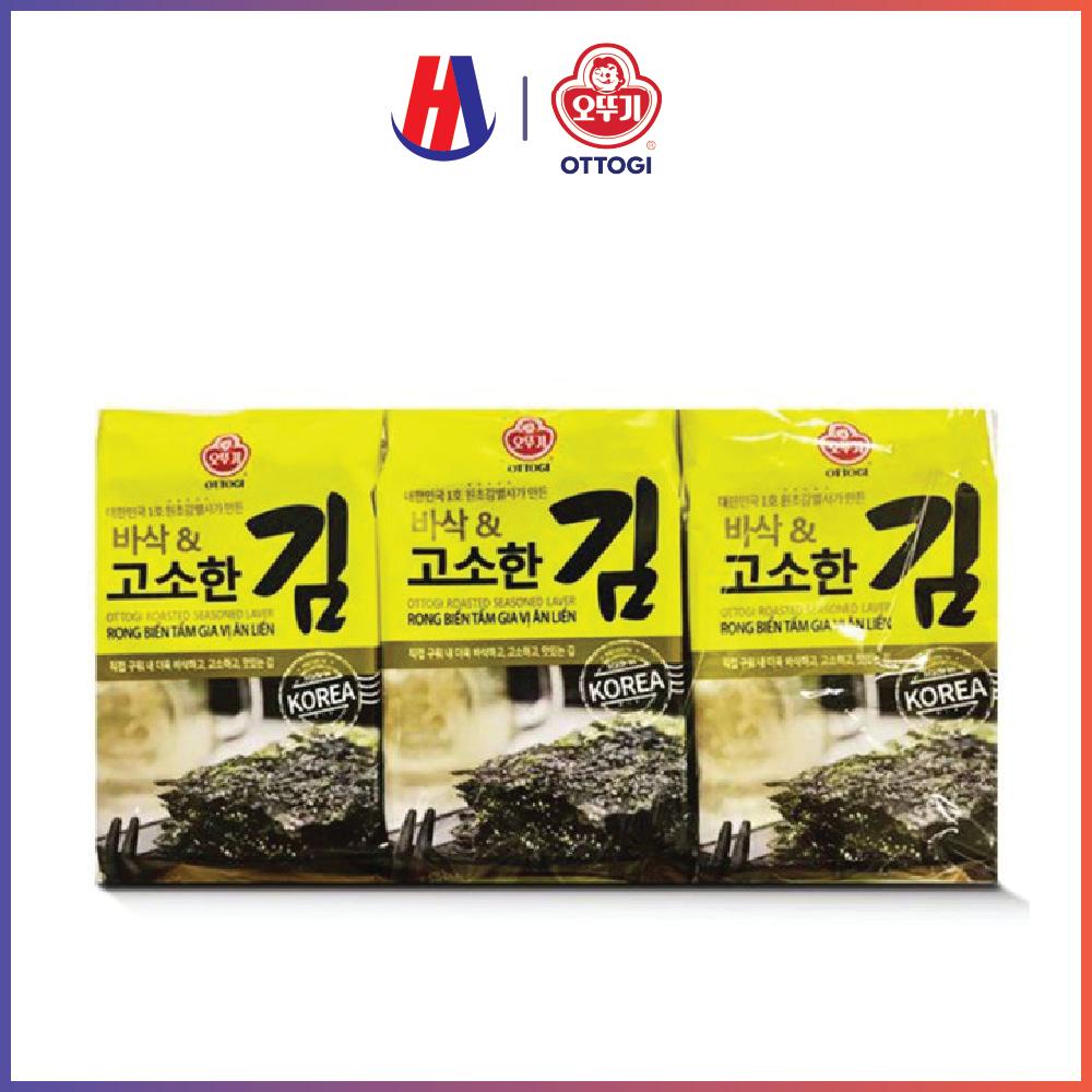 Lốc 3 gói rong biển tẩm gia vị ăn liền Ottogi 12.6g