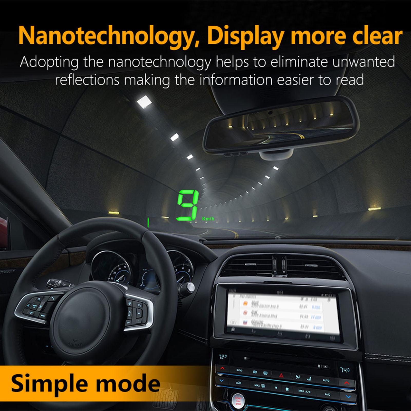 Universal HUD Head Up Display GPS Digital Speedometer with MPH for Cars Odometer Speed