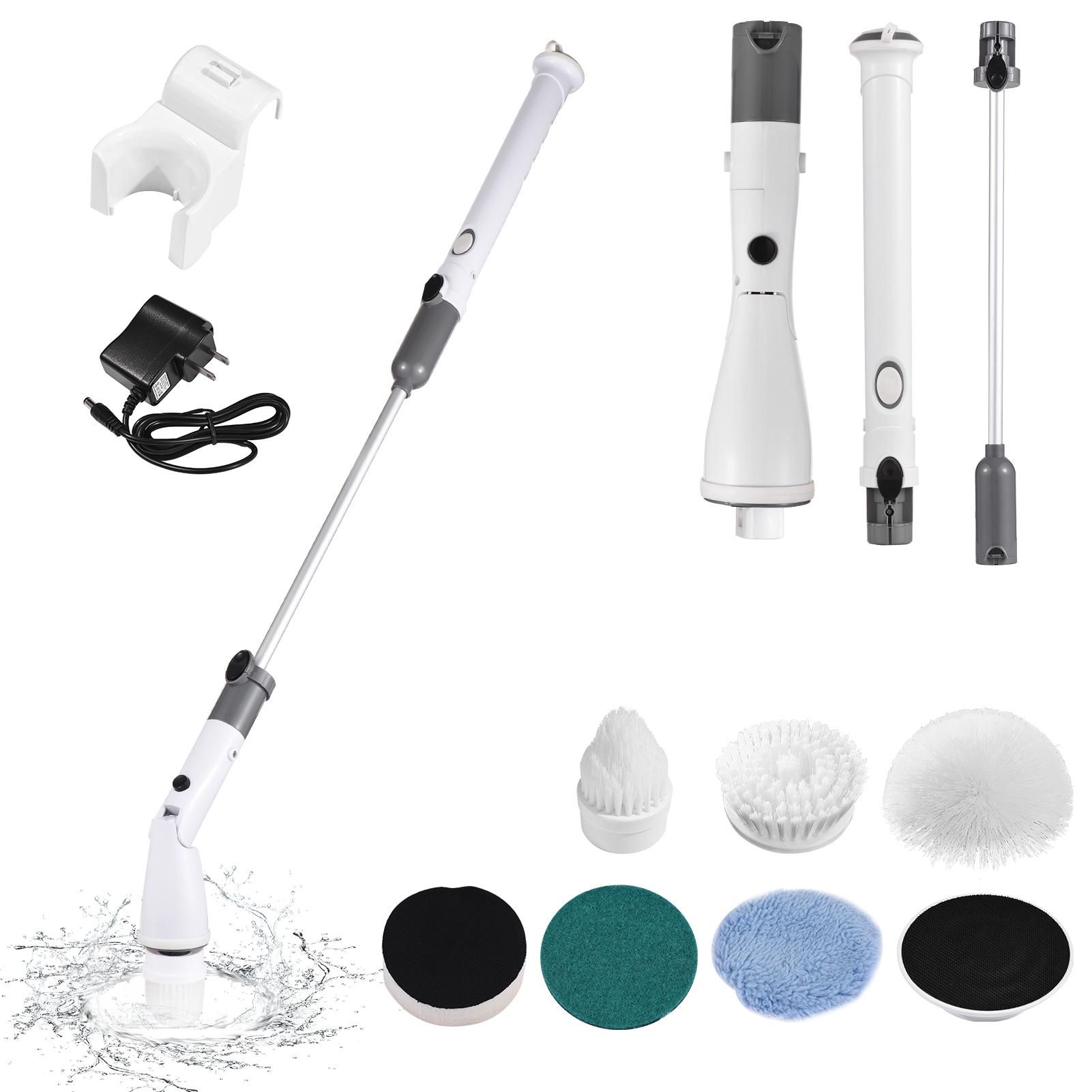 7 IN 1 Electric Spin Scrubber Cordless Handheld Cleaning Brush with Adjustable Extension Handle 6 Brush Heads