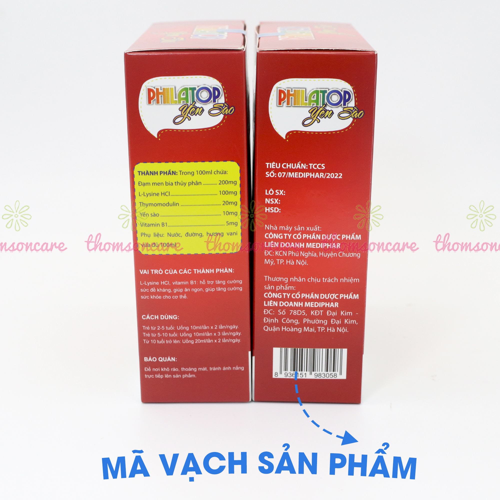 Combo 2 Hộp Siro Philatop Yến Sào ăn ngon - Giúp ăn ngon, tăng đề kháng. Bổ sung Lcystine, Thymomodulin và Vitamin  giúp bồi bổ cho cơ thể - Thomsoncare