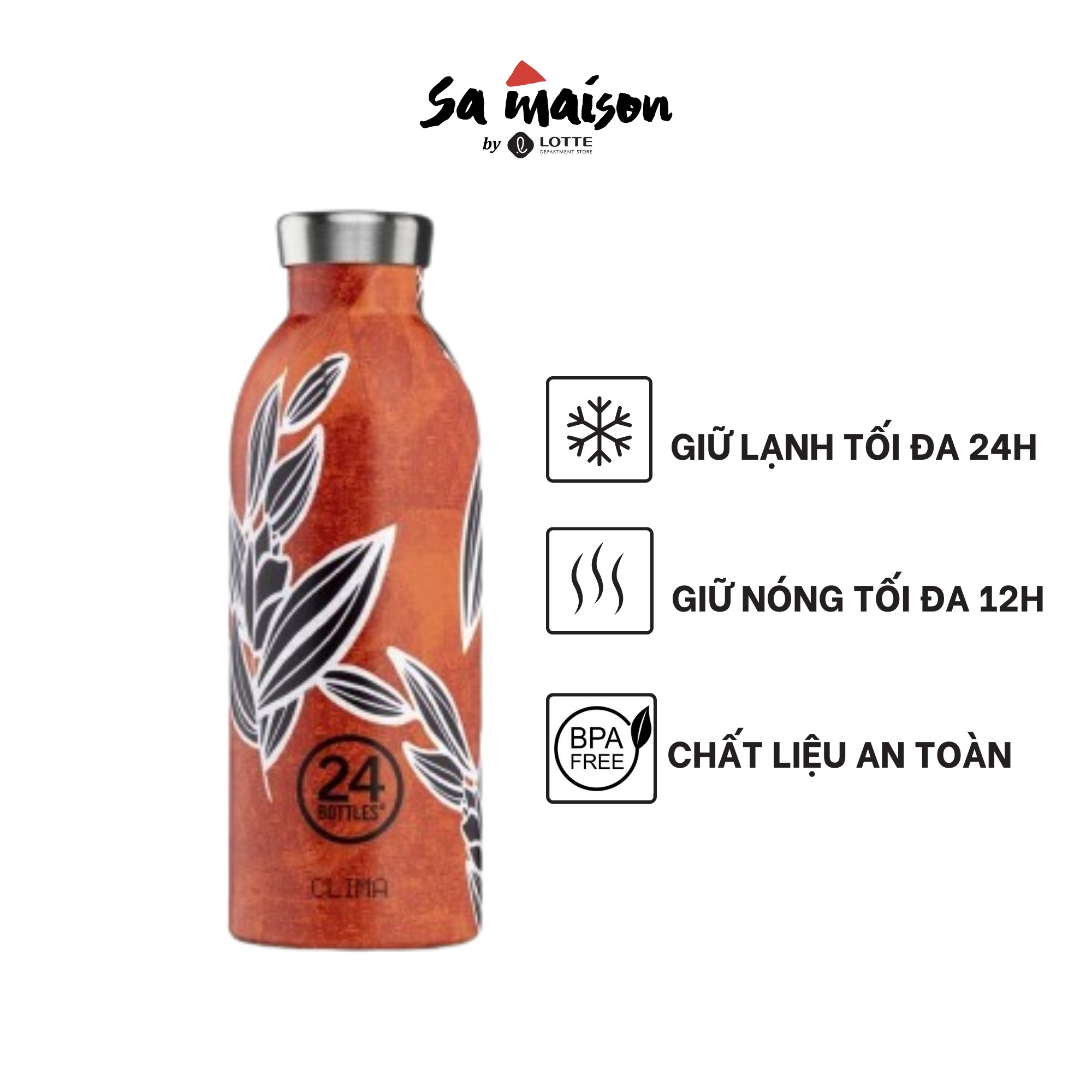 Bình giữ nhiệt chân không 24 Bottles Clima Ashanti Batik 500ml