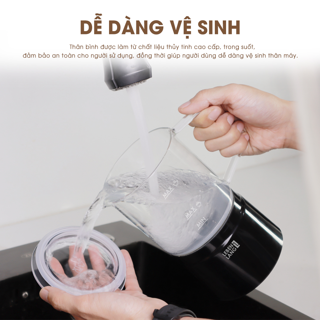 [Nhập XMAS2020K giảm 20K] Máy đánh bọt cà phê, tạo bọt sữa LEBENLANG LBL3086, dung tích 400ml, 4 chế độ nóng lạnh , bảo hành 2 năm - hàng chính hãng