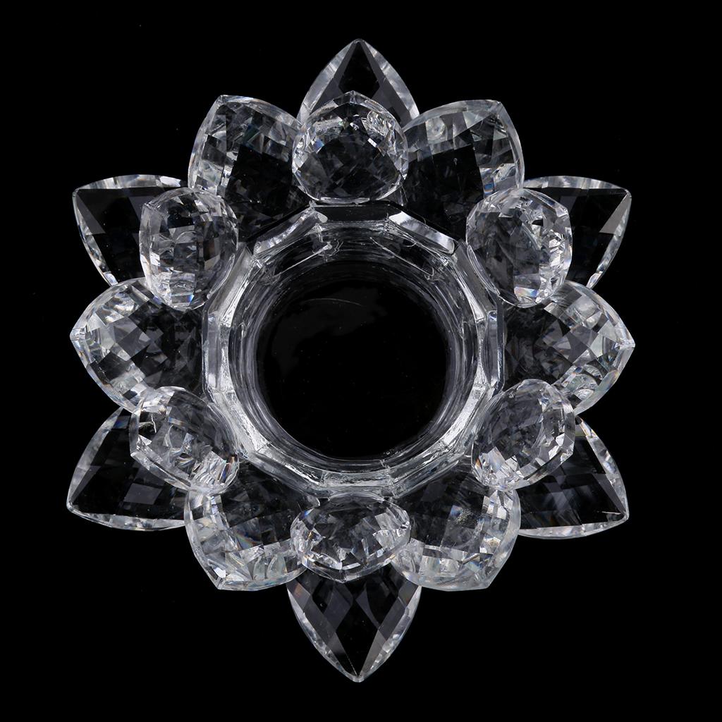 WHITE CRYSTAL LOTUS FLOWERS ORNAMENT WITH GIFT BOX CRAFT HOME DECORS 12CM