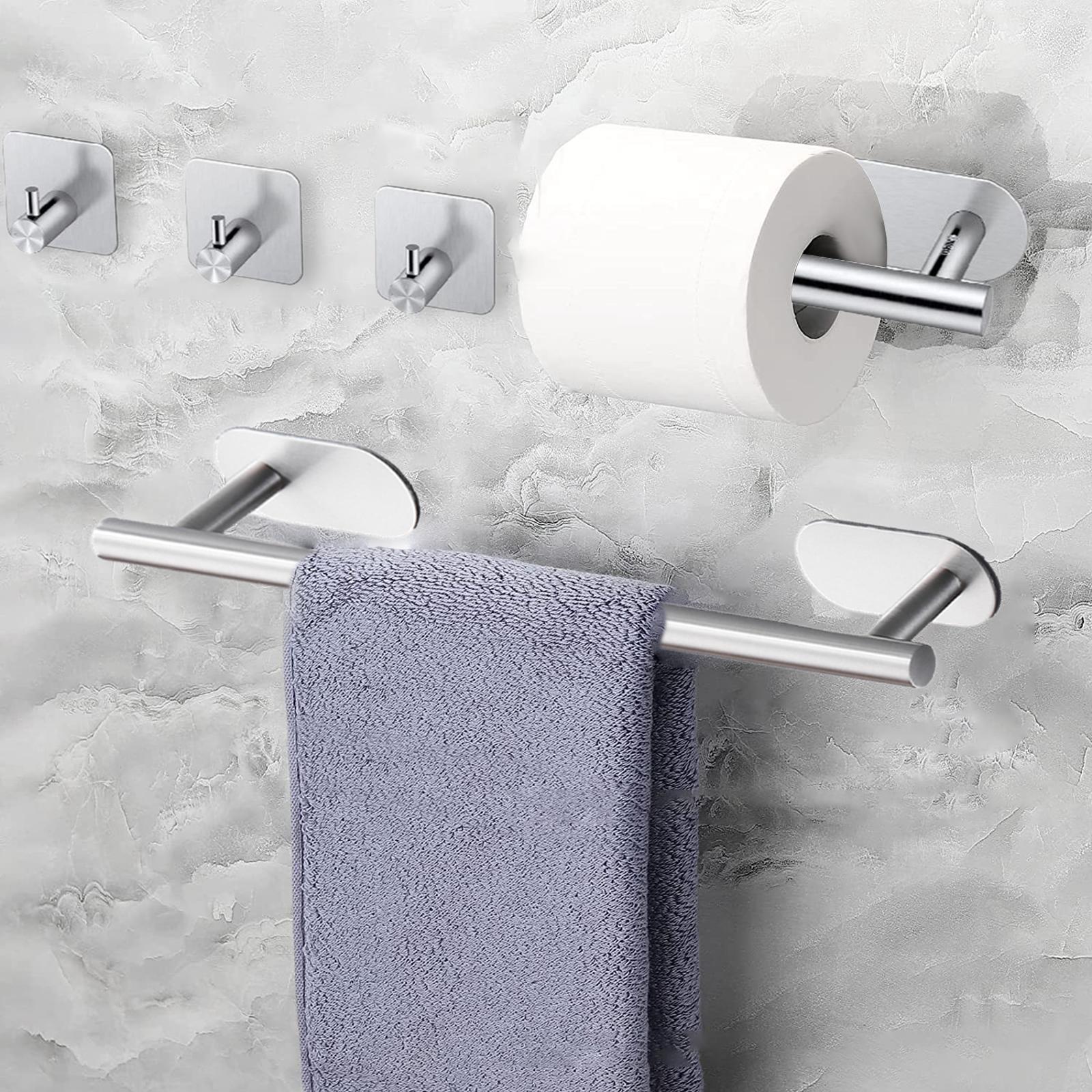 2x Wall Mounted Towel Bars Towel Hanger Towel Holder with