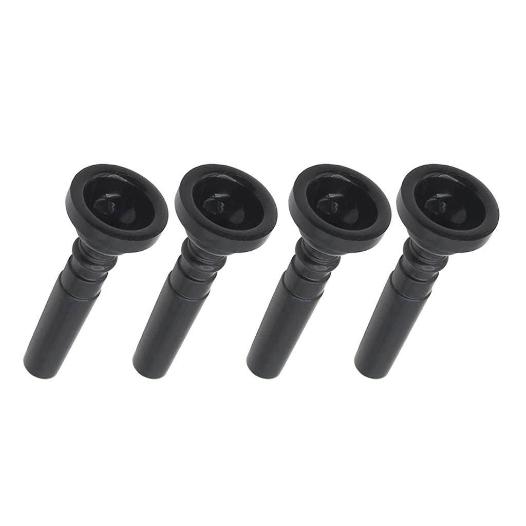 Sunnimix Kèm Túi Nhựa ABS Hành Quân Kỵ Binh Kèn Mouthpiecesfor Trumpeters Sinh Viên, Đen