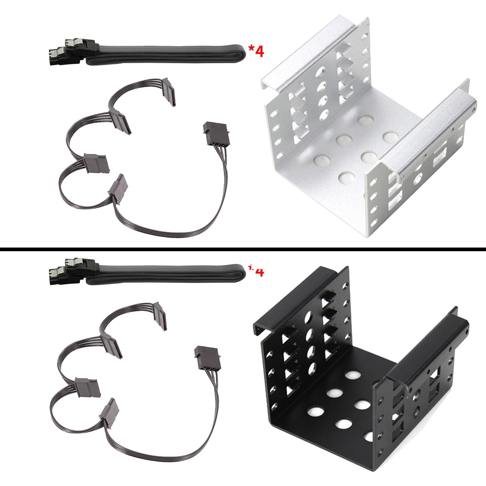 4-Bay 2.5 inch to 3.5 inch HDD Caddy Black Bracket