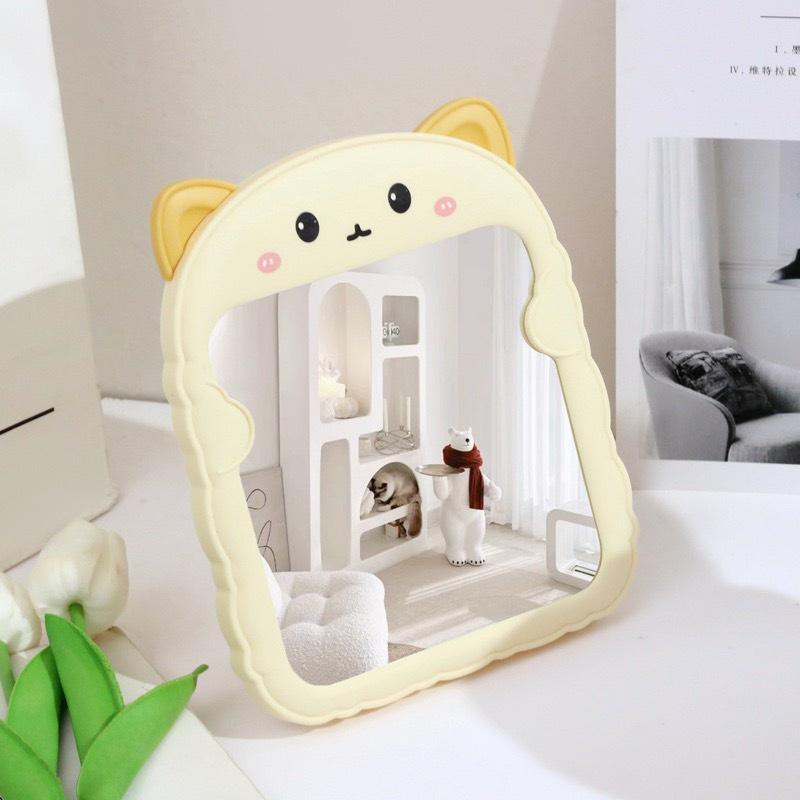 GƯƠNG ĐỂ BÀN TAI GẤU,GƯƠNG DECOR GÓC TRANG ĐIỂM XINH XẮN,GƯƠNG MINI TRANG ĐIỂM XINH