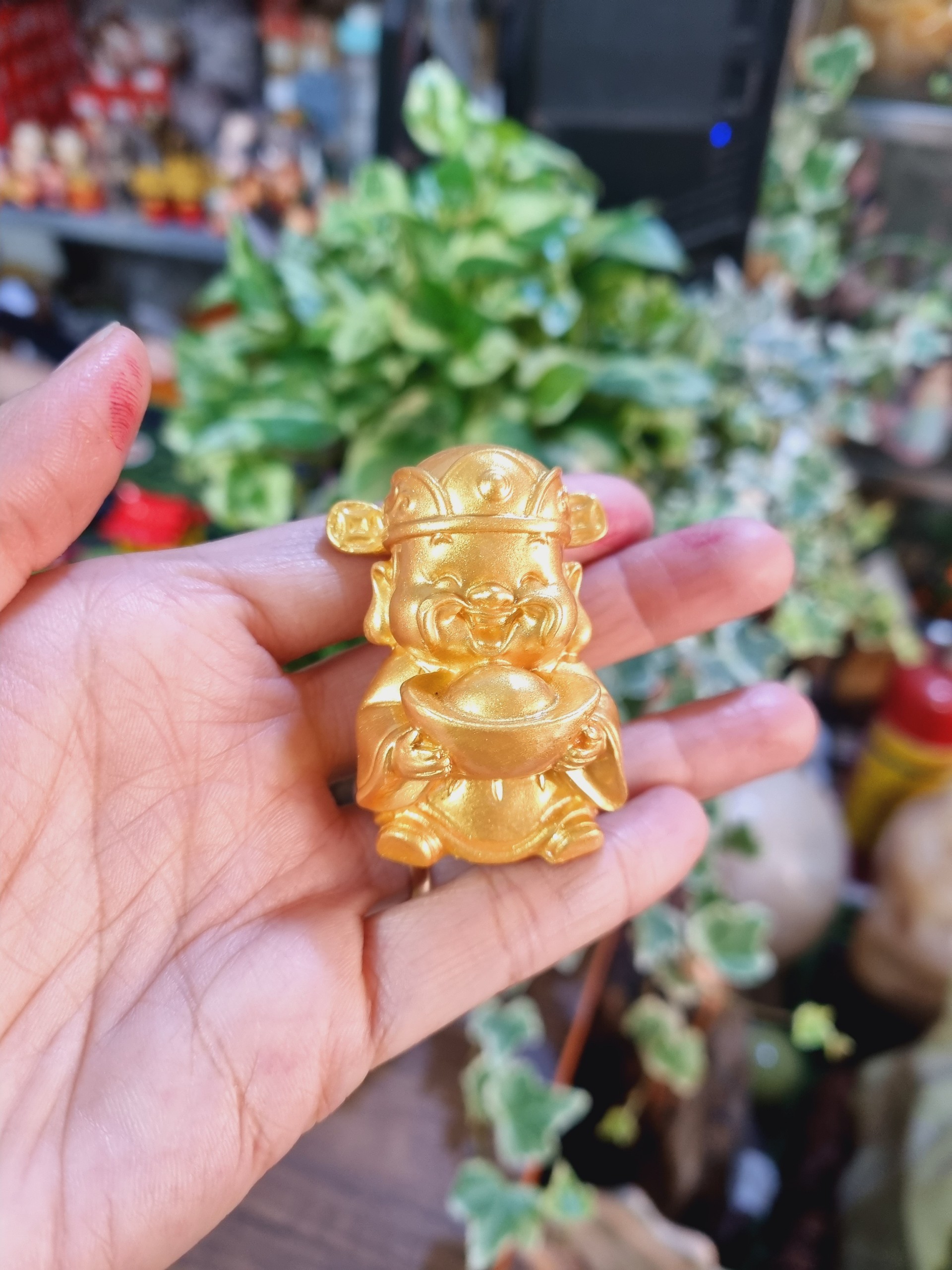 Tượng Thần Tài 4.8cm sơn nhũ vàng cao cấp
