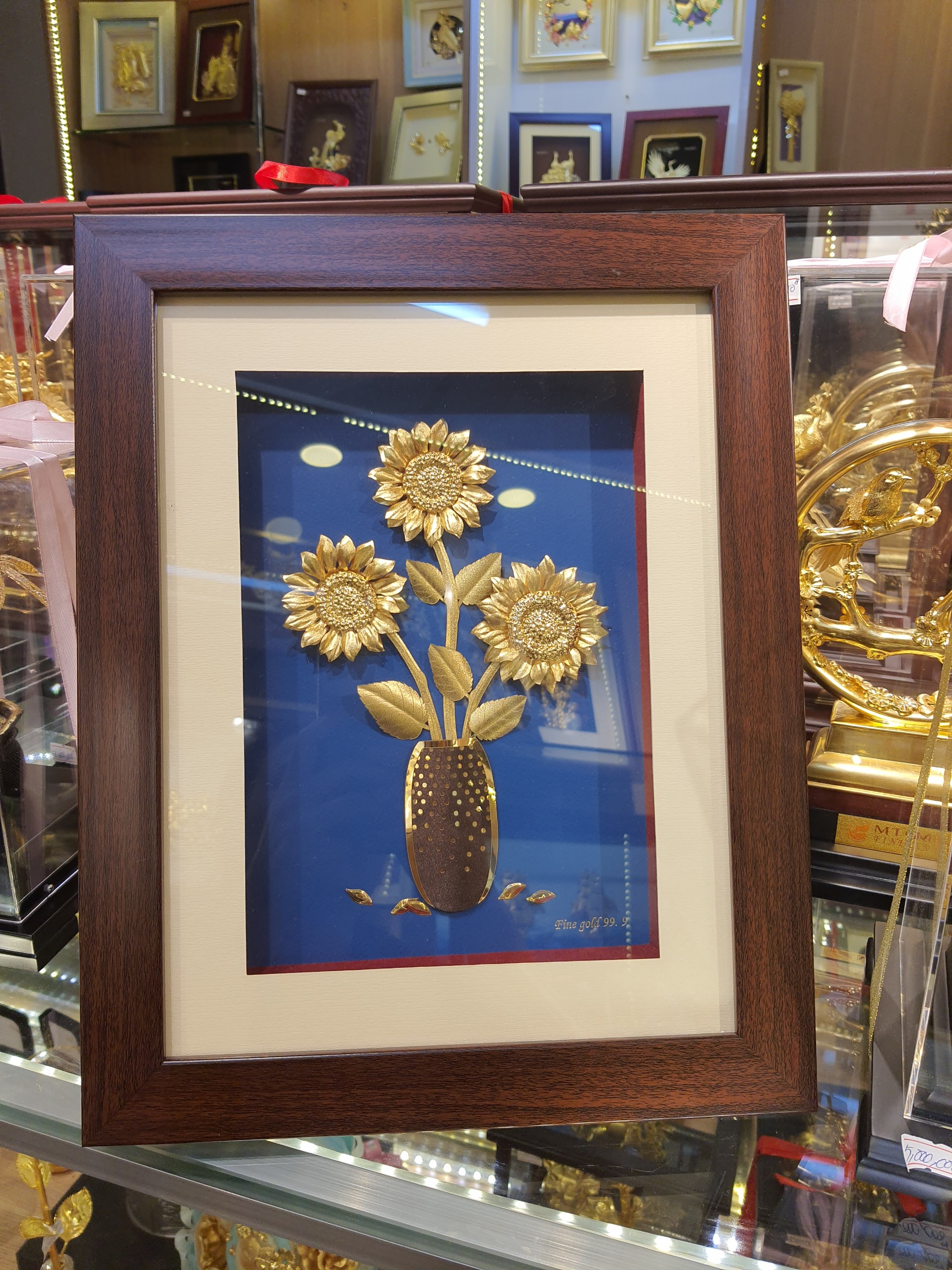 Tranh hoa hướng dương (25x32cm) MT Gold Art- Hàng chính hãng, trang trí nhà cửa, phòng làm việc, quà tặng sếp, đối tác, khách hàng, tân gia, khai trương