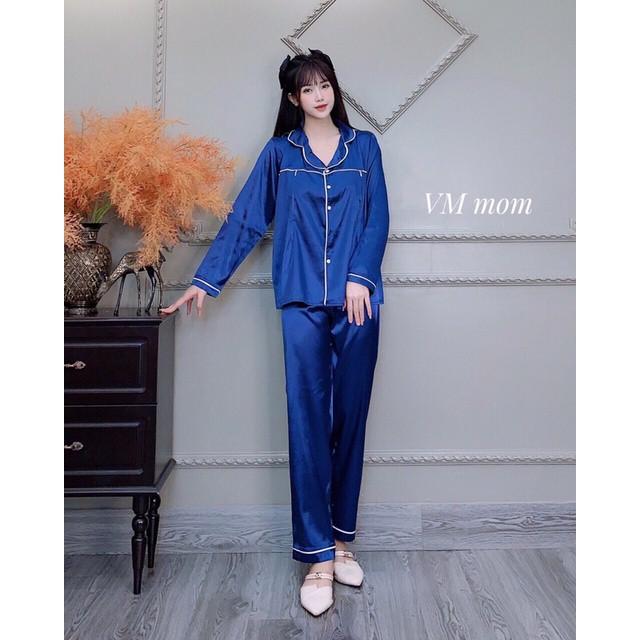 Bộ bầu bộ pijama bầu và sau sinh 2 in1 chất lụa thái cao cấp️quần có chun chỉnh️cam kết ko nhăn️Freesize 43~68k