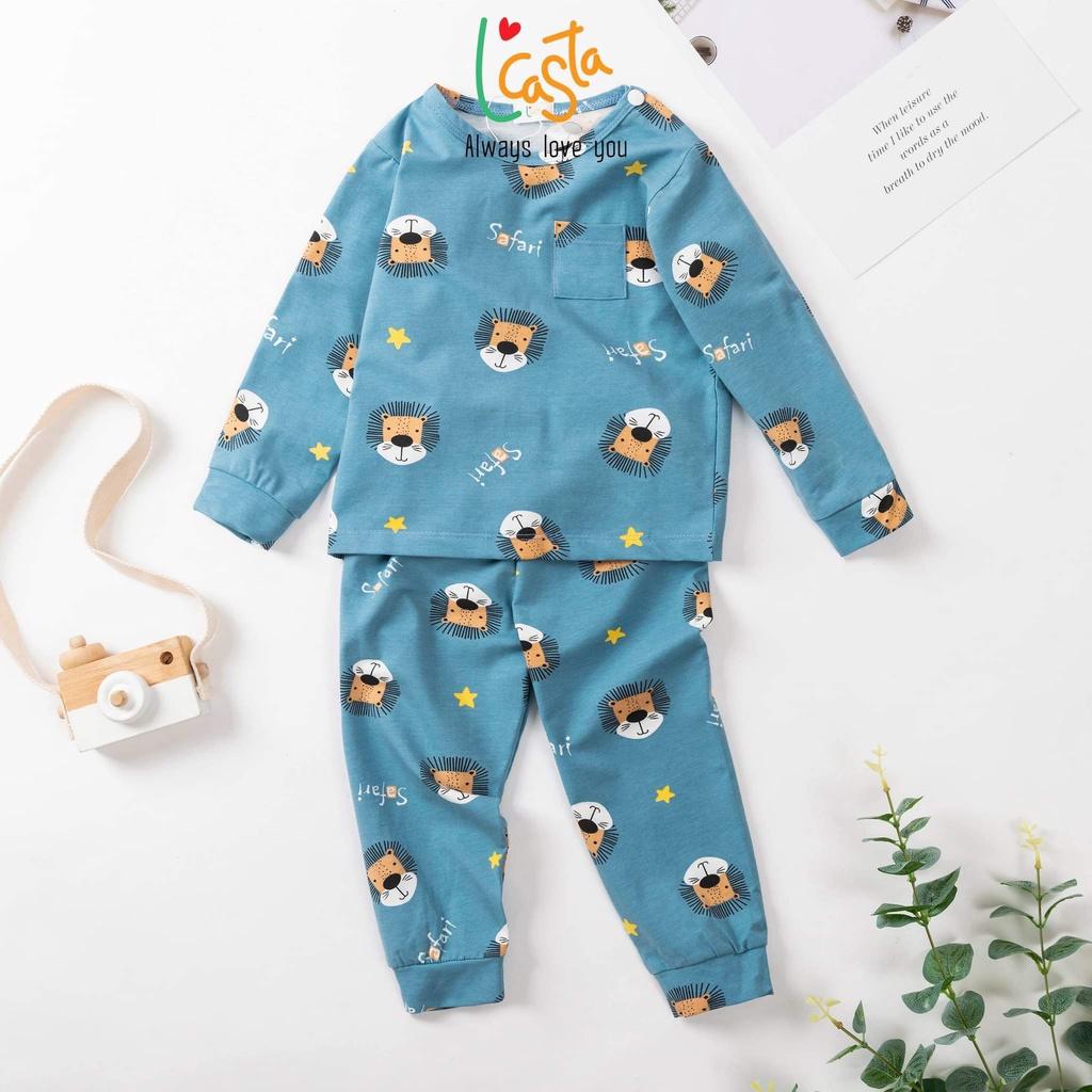 Bộ dài tay thu đông cài vai bé trai 2 đến 6 tuổi L'Casta