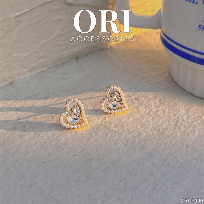 Bông tai nữ hình trái tim The Heart xinh xắn ORI ACCESSORIES B490