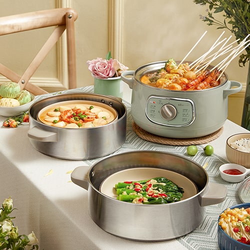 Nồi hấp & lẩu điện đa năng Bear DZG-D80G5 - Hàng chính hãng