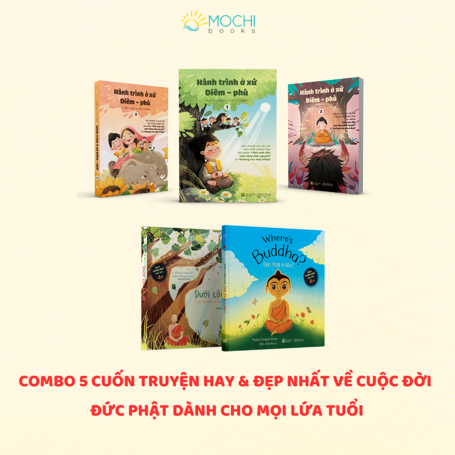 Sách - Combo 5 cuốn: Hành trình ở xứ Diêm-phù (3 tập), Dưới cội bồ đề, Đức Phật ở đâu - Tủ sách hạt mầm tâm bụt