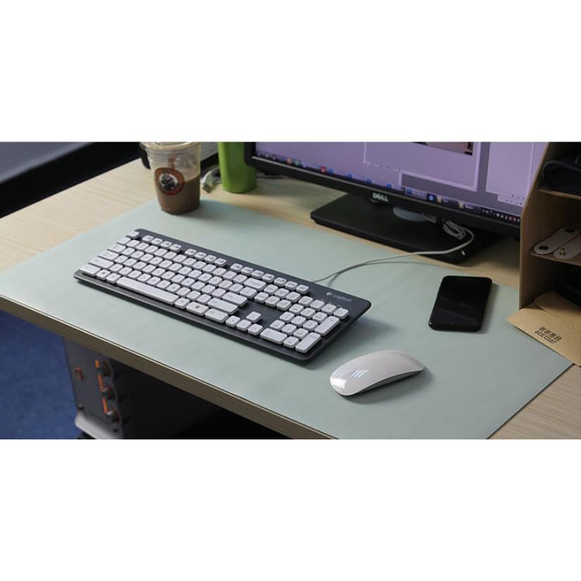 Thảm da trải bàn làm việc Deskpad 90x45cm chỉ có mặt tại Euro Quality (Xám trắng)