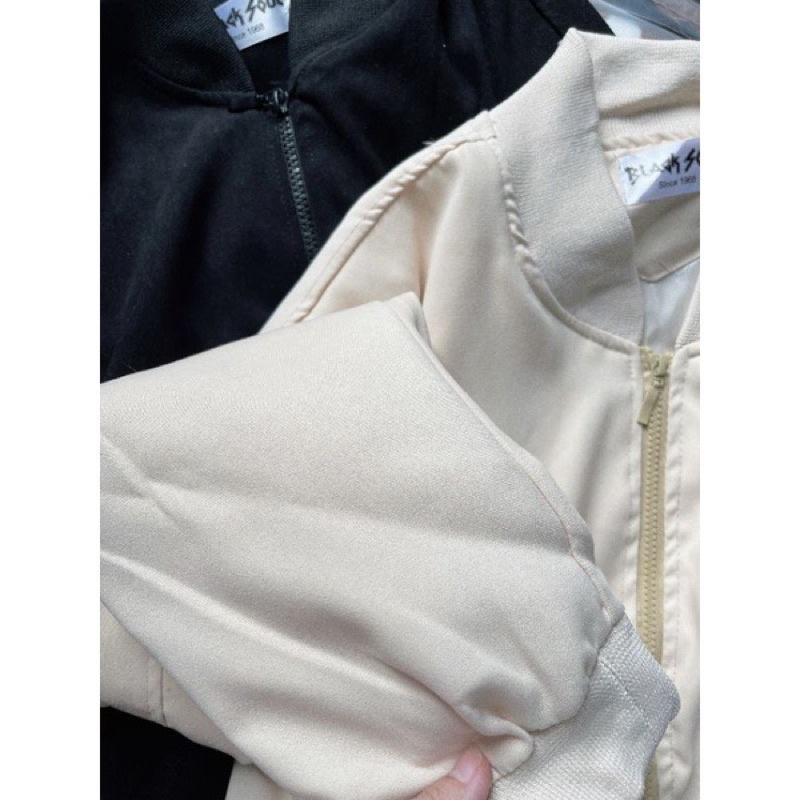 Áo khoác bomber da lộn hai lớp cao cấp, Áo khoác from rộng unisex FM