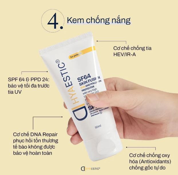 Kem chống nắng bảo vệ tối đa Hyaestic Skin Fusion SF64 Sun And Pollution Protector SPF50+