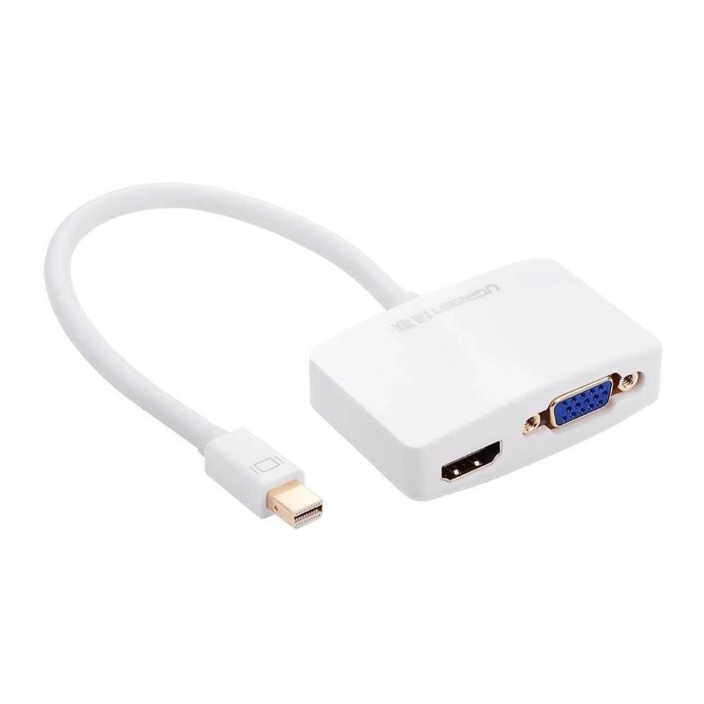 Bộ chuyển Mini Displayport to VGA/HDMI Adapter Ugreen (Trắng) (cao cấp)