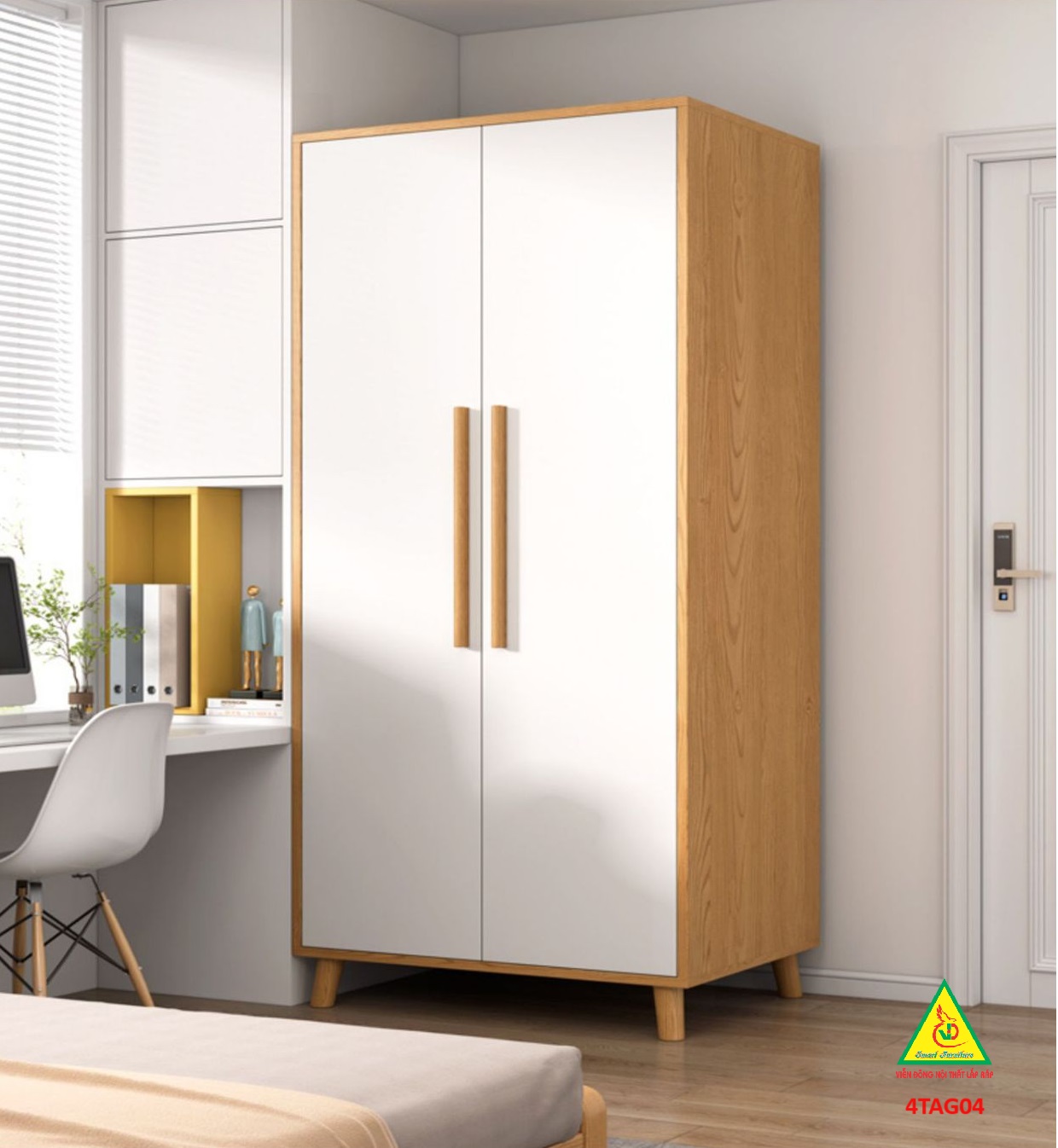 Tủ quần áo gỗ MDF 4TAG04 - Nội thất lắp ráp Viễn Đông ADV