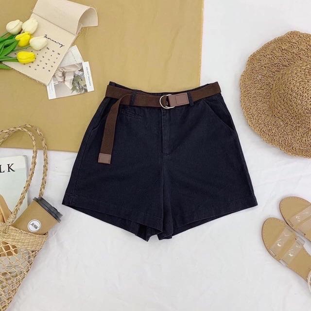 Quần đùi shorts chất kaki jean kèm dây nịt, hình thật chụp sàn
