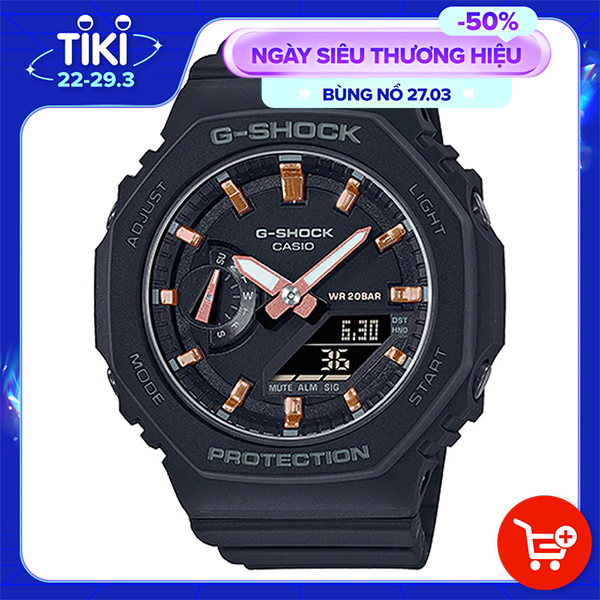 Đồng hồ nữ Casio G-Shock GMA-S2100-1ADR size nhỏ lõi Carbon | GMA-S2100-1A nữ