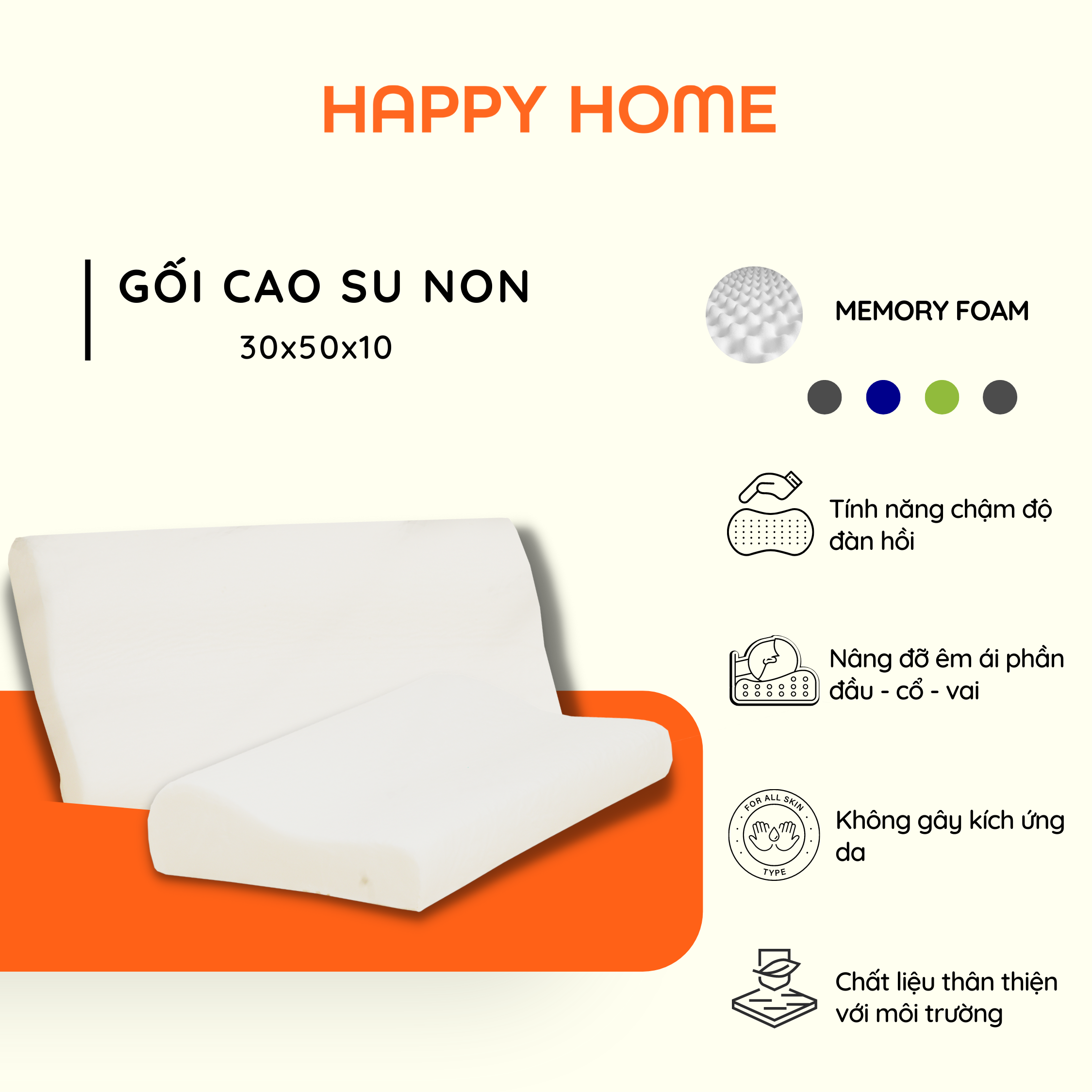 Hình ảnh Gối cao su non Happy Home 