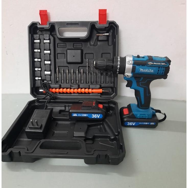 Máy Khoan Bê Tông và Bắt Vít 36V - TẶNG Kèm 24 Chi Tiết - 3 Chức Năng 100% Lõi Đồng - 2 Pin Chuẩn 5 CELL