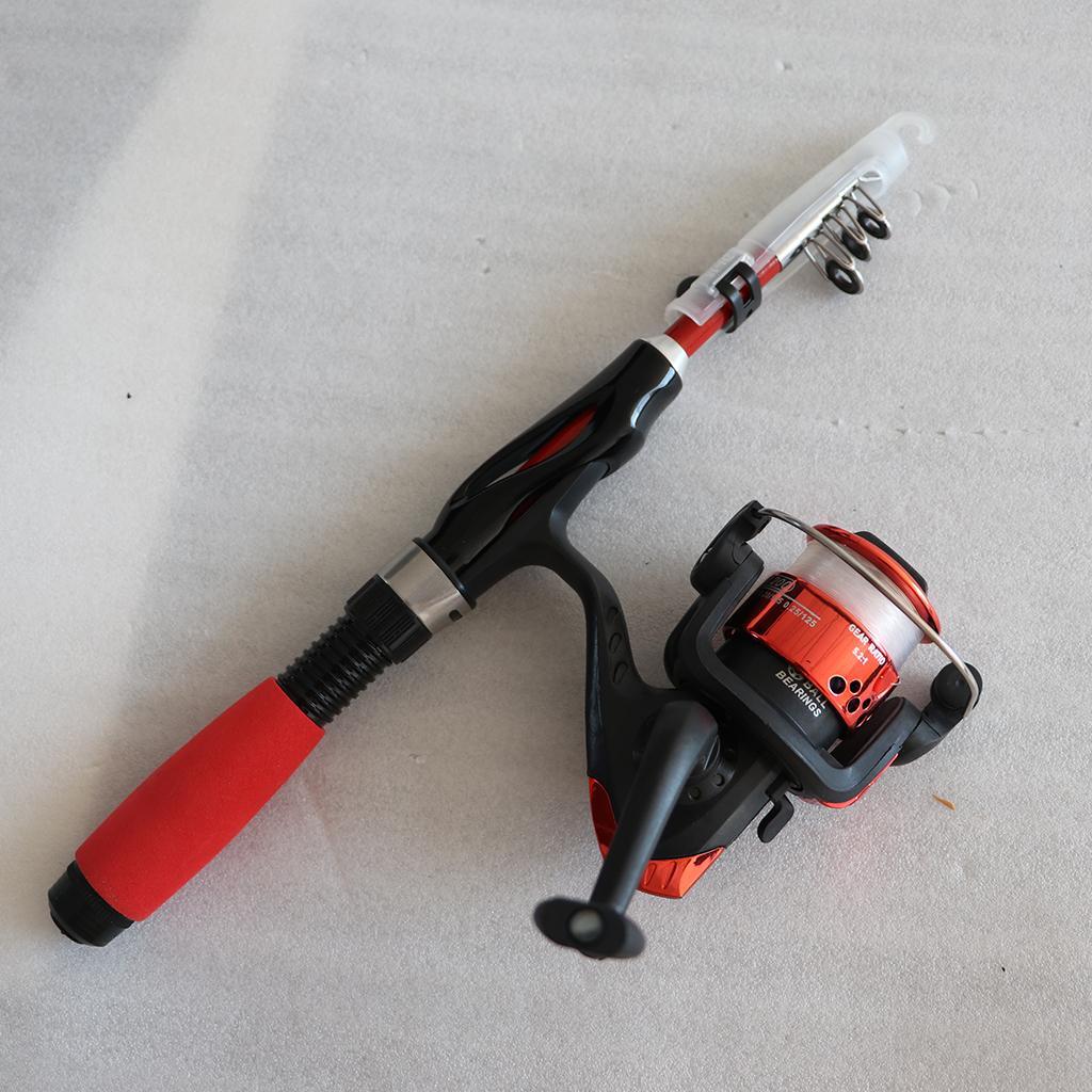 Telescopic Fishing Pole Reel Children Reel Youth Box Red