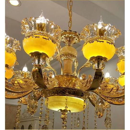 Đèn chùm ASAN 8 tay pha lê sang trọng, phong cách hiện đại - kèm bóng LED chuyên dụng