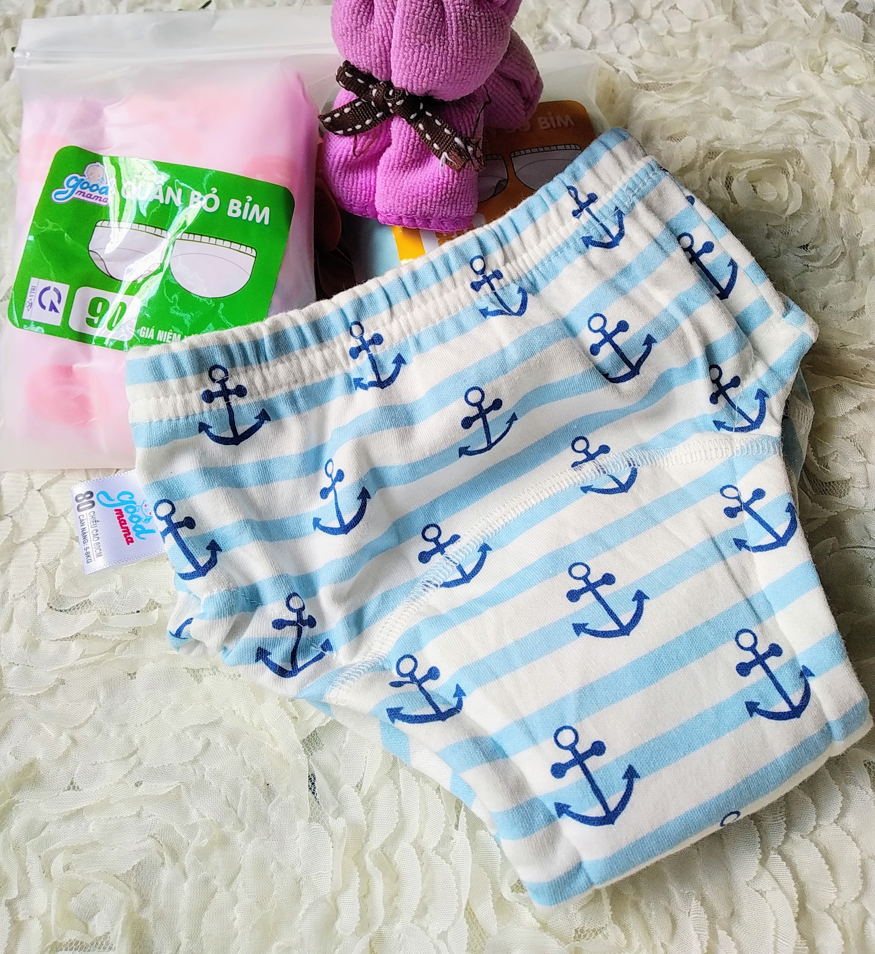 Quần bỏ bỉm cao cấp vải cotton 6 lớp dày mịn siêu thấm, khô thoáng cho Bé từ 5 - 17kg hiệu Goodmama