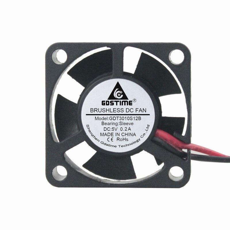 Gdstime 5 Pieces 30x30x10mm DC 5V Dupont Connector 3010 Mini Brushless Cooling Fan 30mm x 10mm for Raspberry 3cm