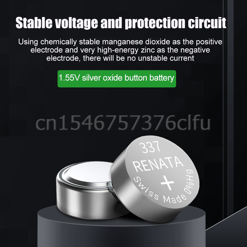 1-10 CHIẾC Renata 337 SR416SW AG6 LR416 337A 1.55V Oxit Bạc Tế Bào Nút Pin Cho Tai Nghe LED Pin Đồng Hồ sản Xuất tại Thụy Sĩ