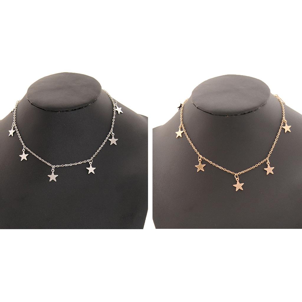 Fashion Women Clavicle Choker Necklace Star Pendant Chain Jewelry Silver
