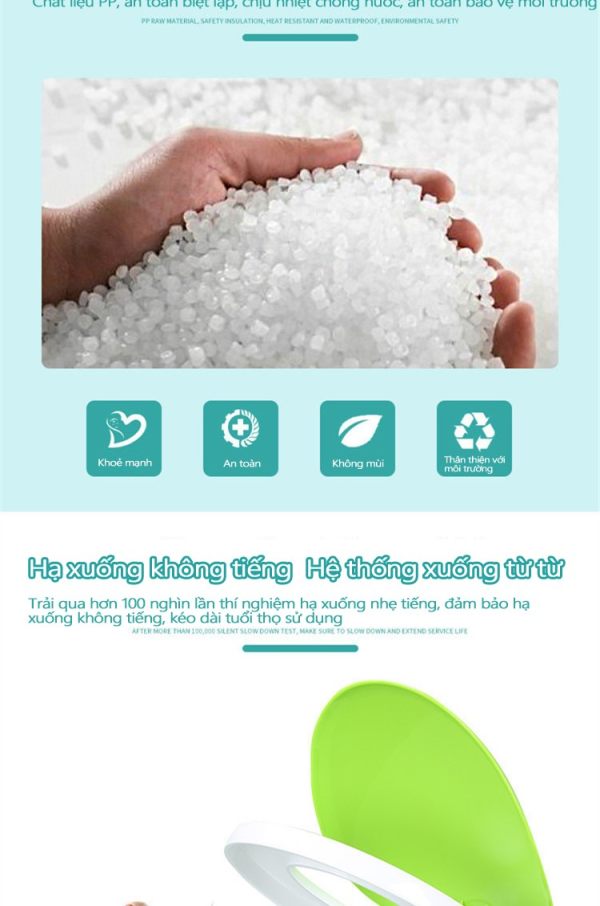 Nắp bồn cầu cho bé đi vệ sinh an toàn PP Clean&Green