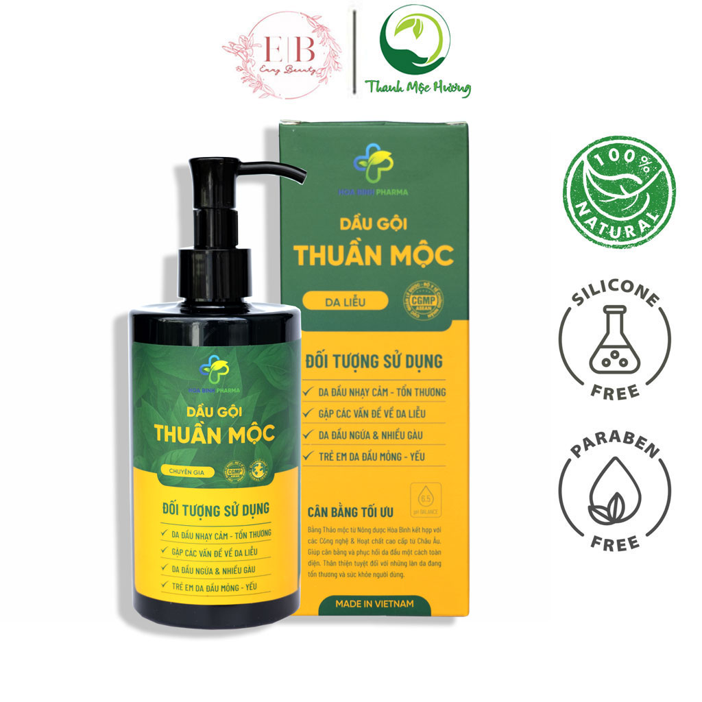 Dầu gội Thuần Mộc 300ml giảm rụng tóc sạch gàu nấm ngứa da đầu