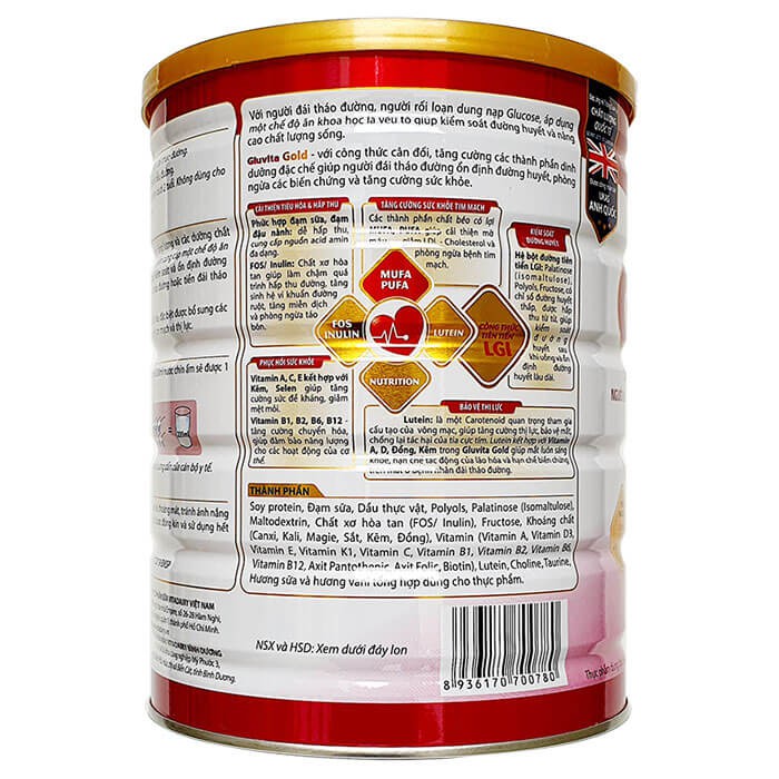 Sữa Bột Dinh Dưỡng Gluvita Gold 900g