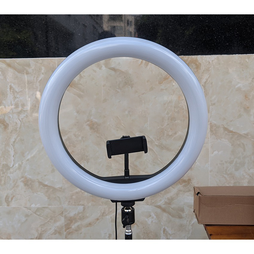 Đèn LiveStream 34cm (đầy đủ phụ kiện) .Hỗ trợ ánh sáng Chụp Ảnh, Make Up Trang Điểm. 3 Chế Độ Sáng
