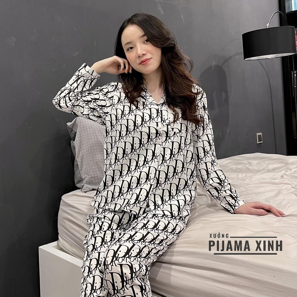 BỘ PIJAMA NỮ MẶC NHÀ DÀI TAY - Chất Lụa Đũi Mềm Thoáng Mát Nhiều Họa Tiết Bộ Quần Áo Dài