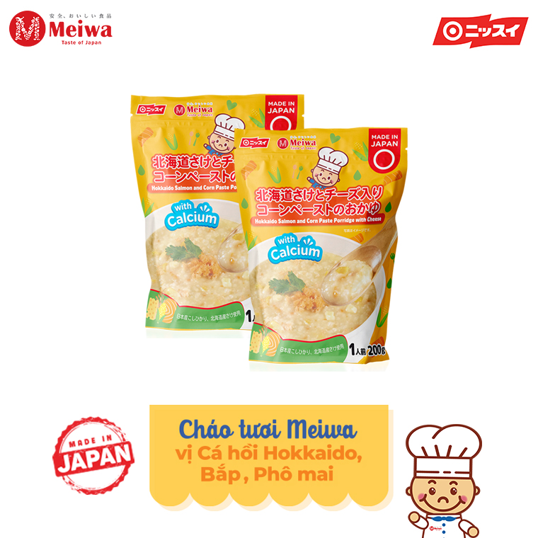 Combo 2 gói cháo tươi Meiwa cho bé từ 12 tháng