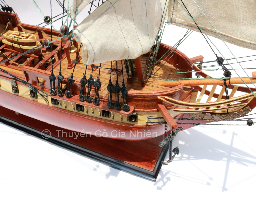 Mô Hình Thuyền Gỗ Phong Thủy Dạng Thuyền Cổ USS CONSTELLATION Chính Hãng Hàng Xuất Khẩu Chất Lượng Cao