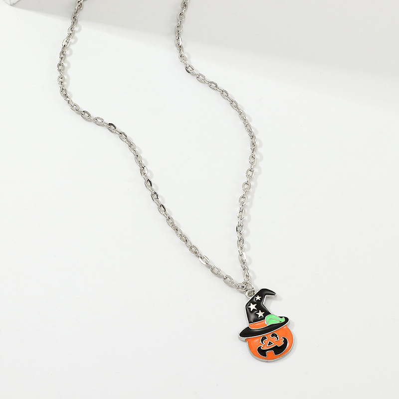 Dây chuyền vòng cổ Halloween Bí Ngô đội mũ siêu cute